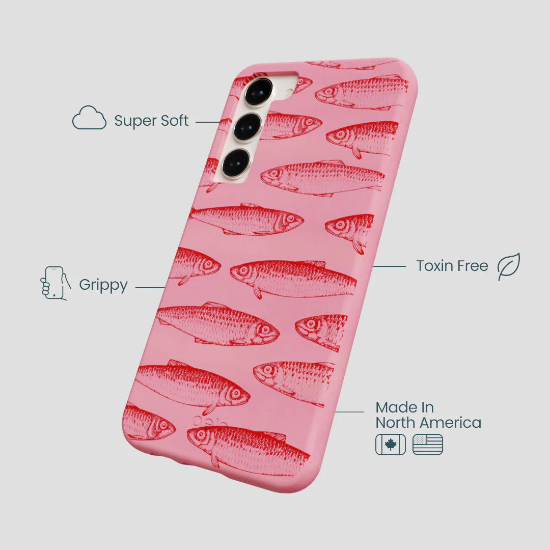 Bubblegum Pink Sardine Stream Samsung Galaxy S23+(Plus) Case - Image 4