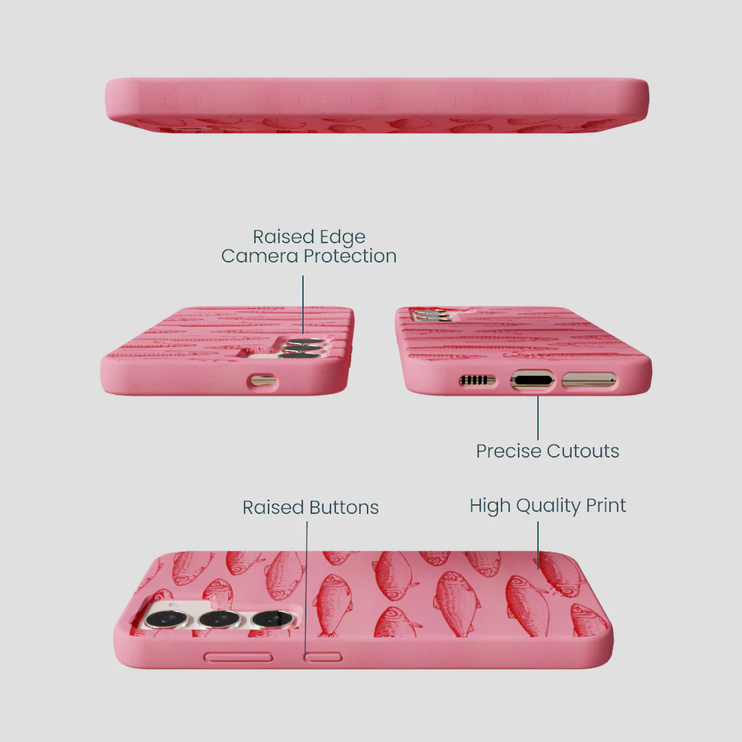 Bubblegum Pink Sardine Stream Samsung Galaxy S24 Case - Image 3