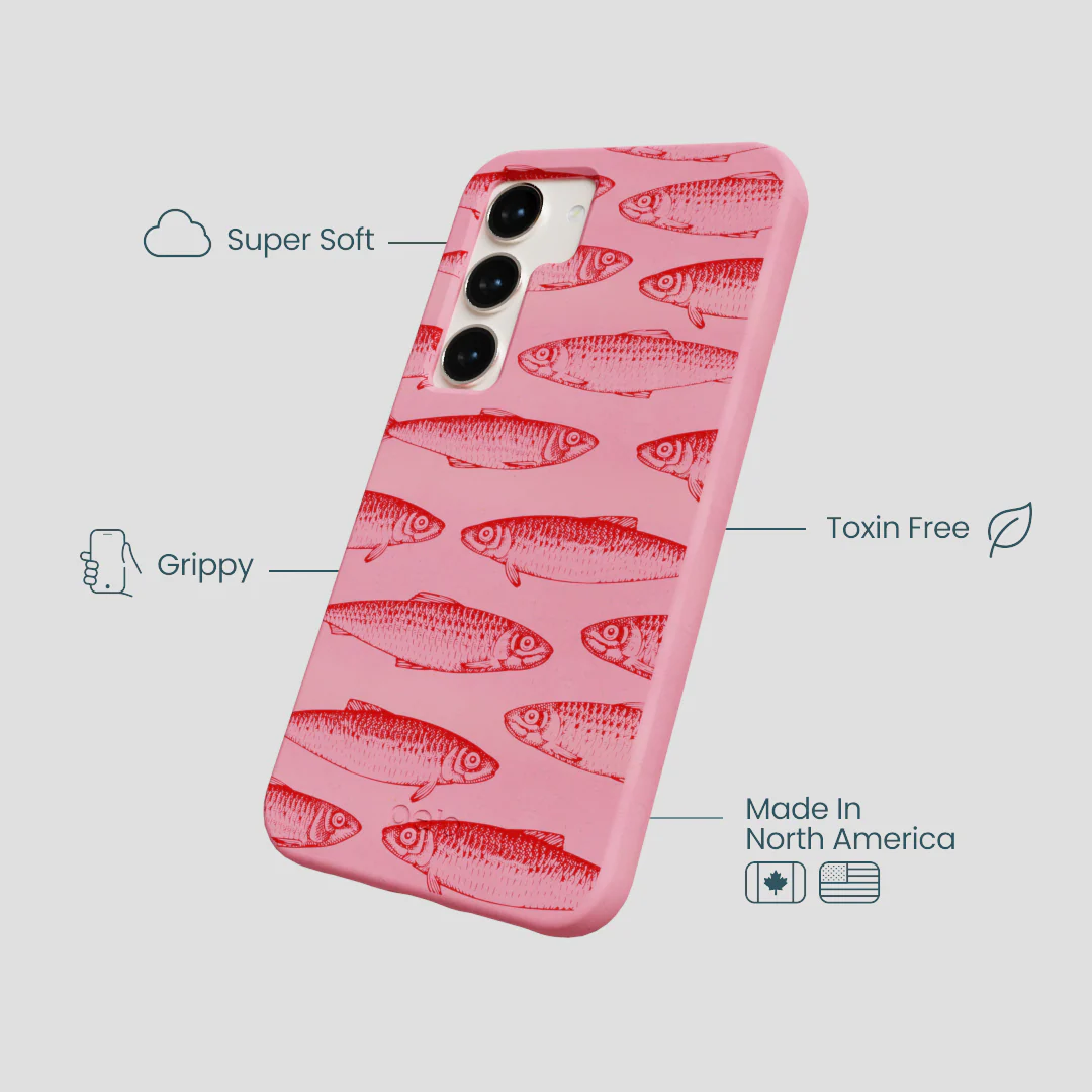 Bubblegum Pink Sardine Stream Samsung Galaxy S24 Case - Image 4