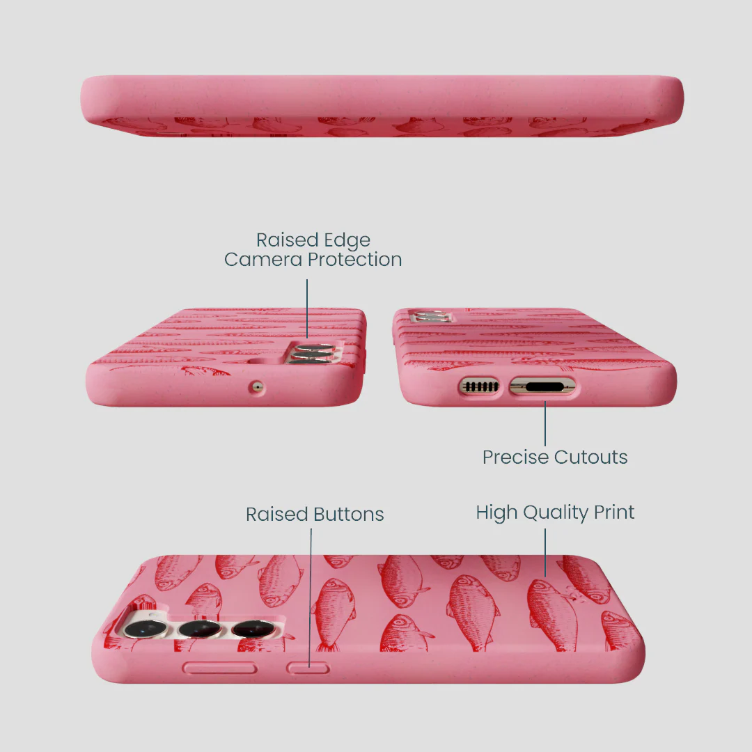 Bubblegum Pink Sardine Stream Samsung Galaxy S24+(Plus) Case - Image 3