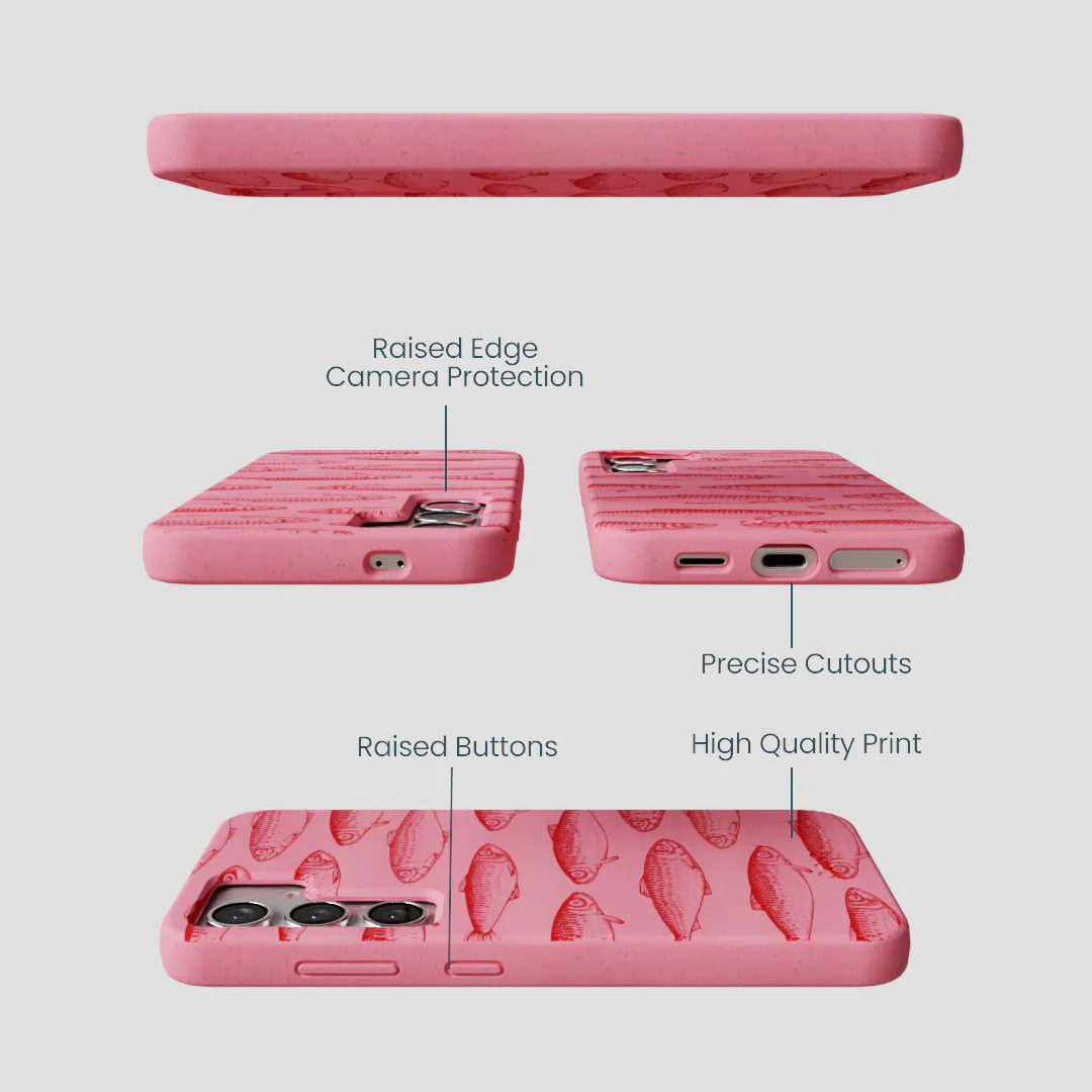 Bubblegum Pink Sardine Stream Samsung Galaxy S25 Case - Image 3