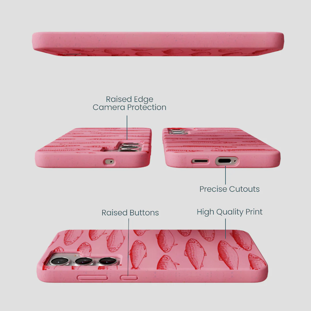 Bubblegum Pink Sardine Stream Samsung Galaxy S25+(Plus) Case - Image 3