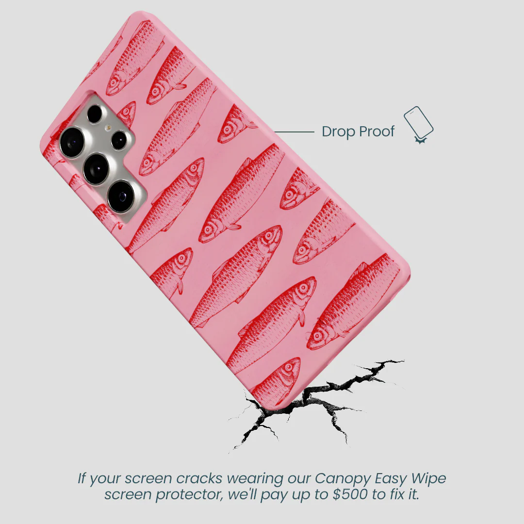 Bubblegum Pink Sardine Stream Samsung Galaxy S25 Ultra Case - Image 5