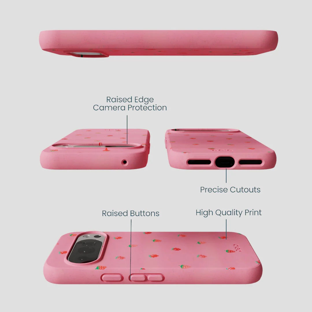 Bubblegum Pink Summer Berries Google Pixel 10/10 Pro Case - Image 3