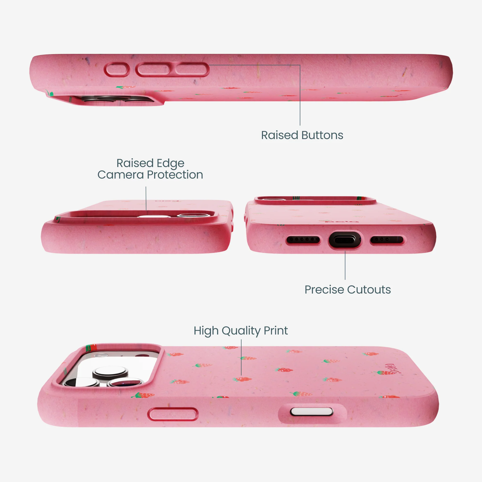 Bubblegum Pink Summer Berries iPhone 17 Pro Max Case - Image 3