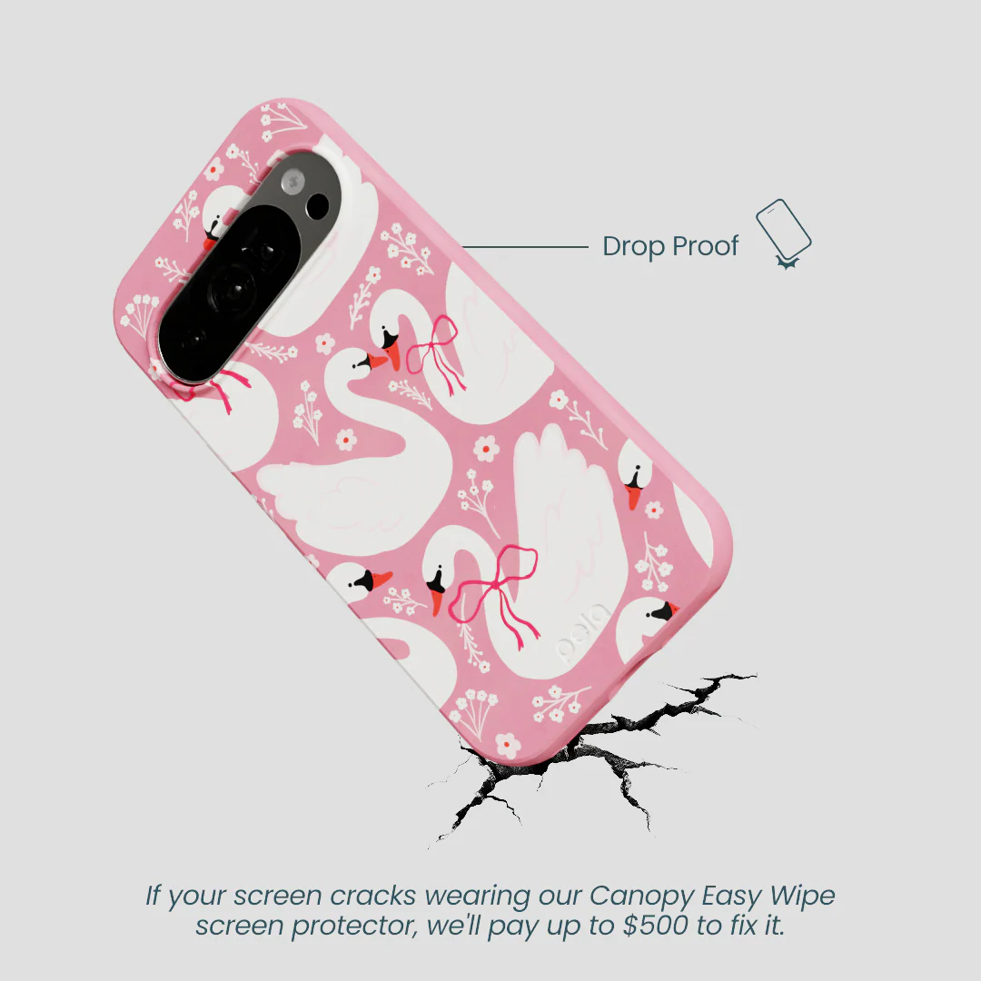 Bubblegum Pink Swan Garden Google Pixel 10/10 Pro Case - Image 5