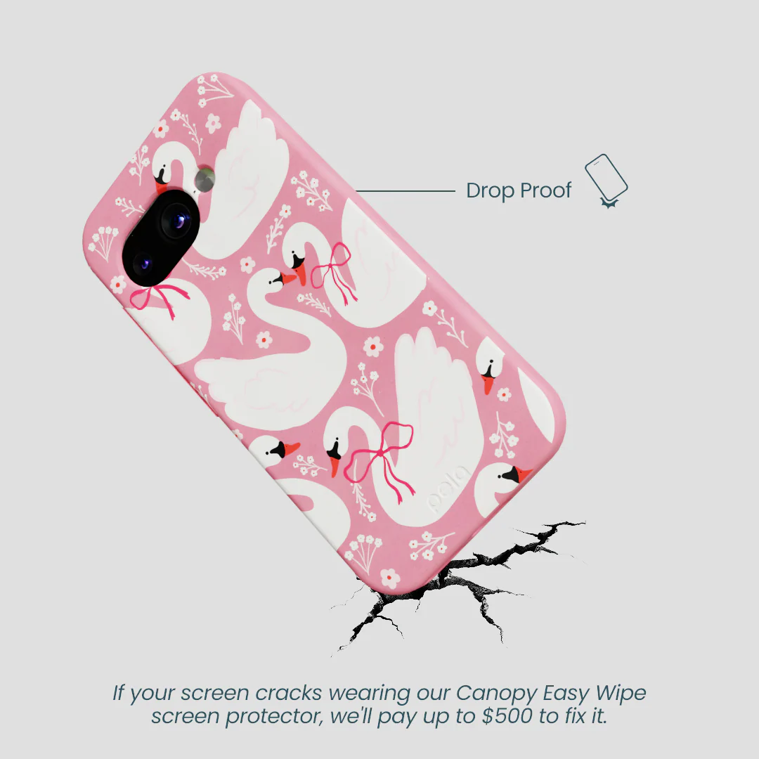 Bubblegum Pink Swan Garden Google Pixel 9a Case - Image 5
