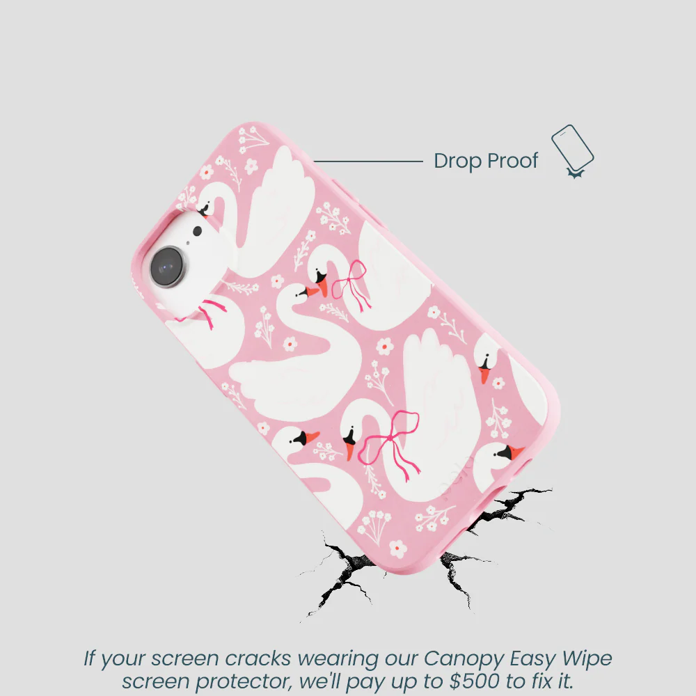Bubblegum Pink Swan Garden iPhone 16e/17e Case - Image 5
