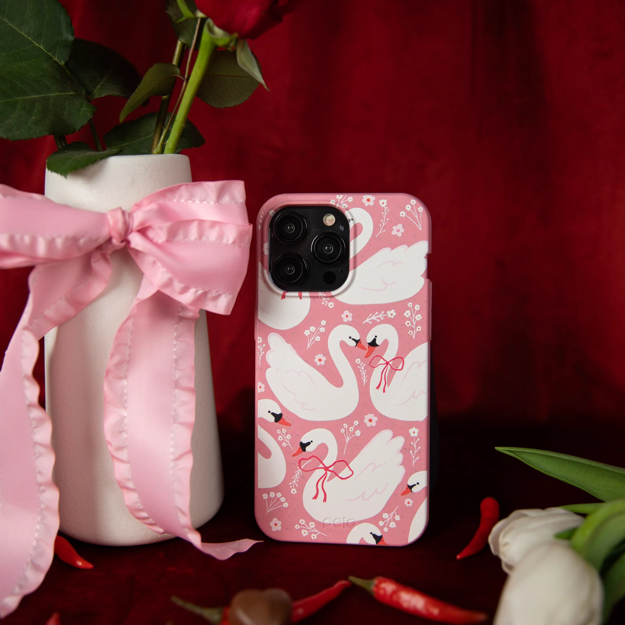 Bubblegum Pink Swan Garden Google Pixel 10 Pro XL Case - Image 6