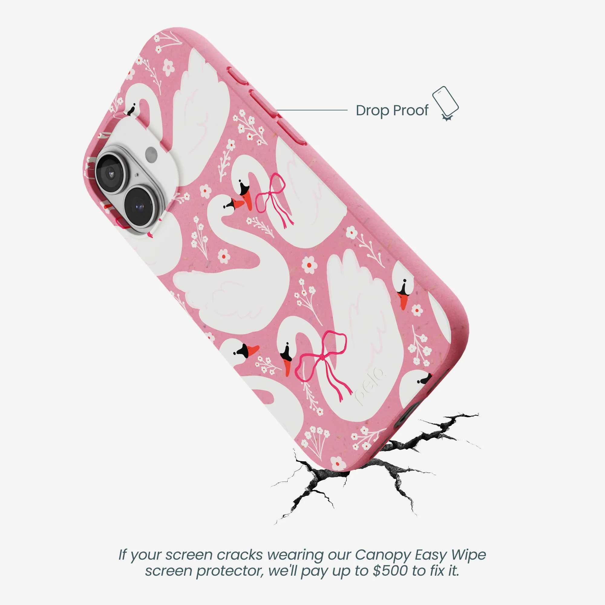 Bubblegum Pink Swan Garden iPhone 17 Case - Image 5