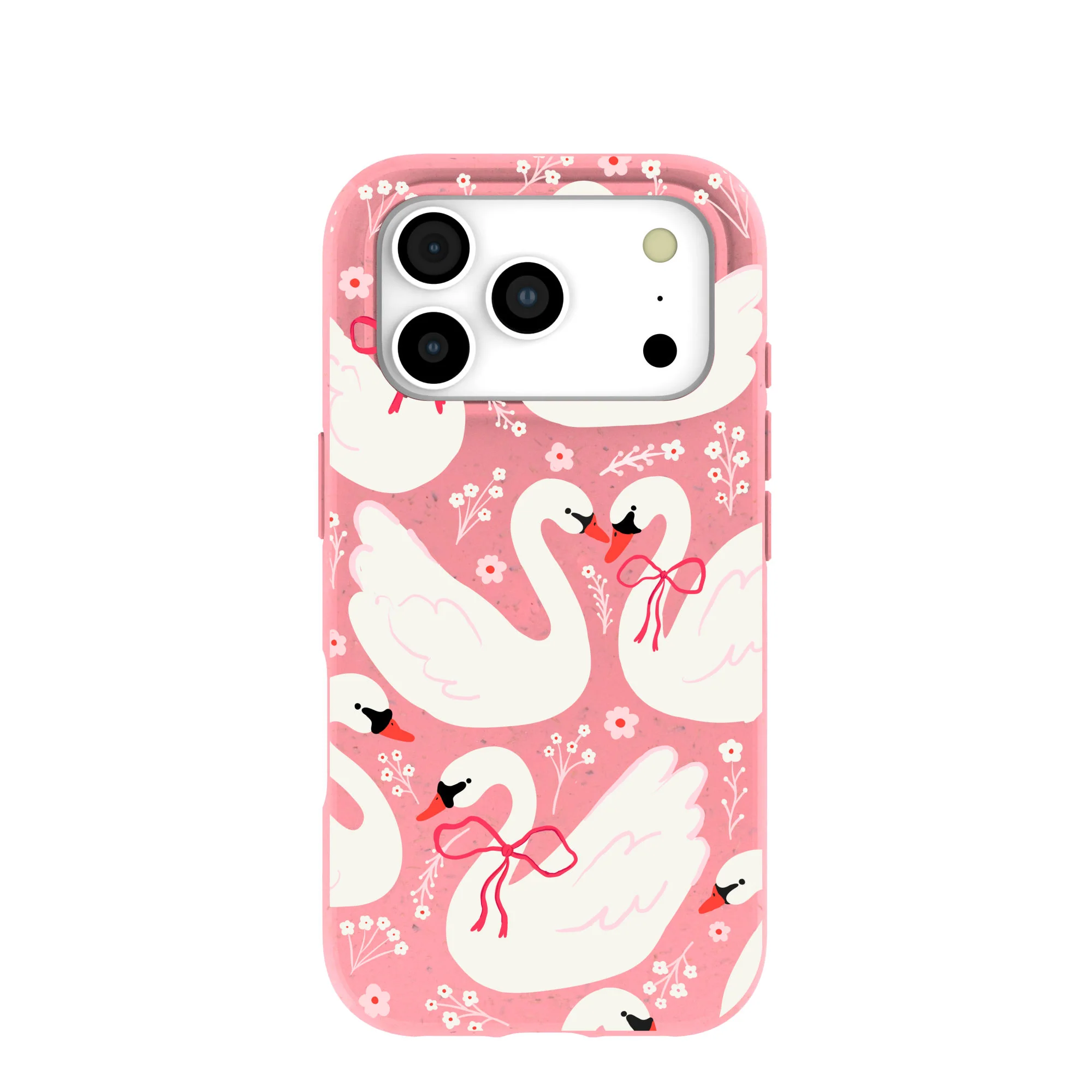 Bubblegum Pink Swan Garden iPhone 17 Pro Case