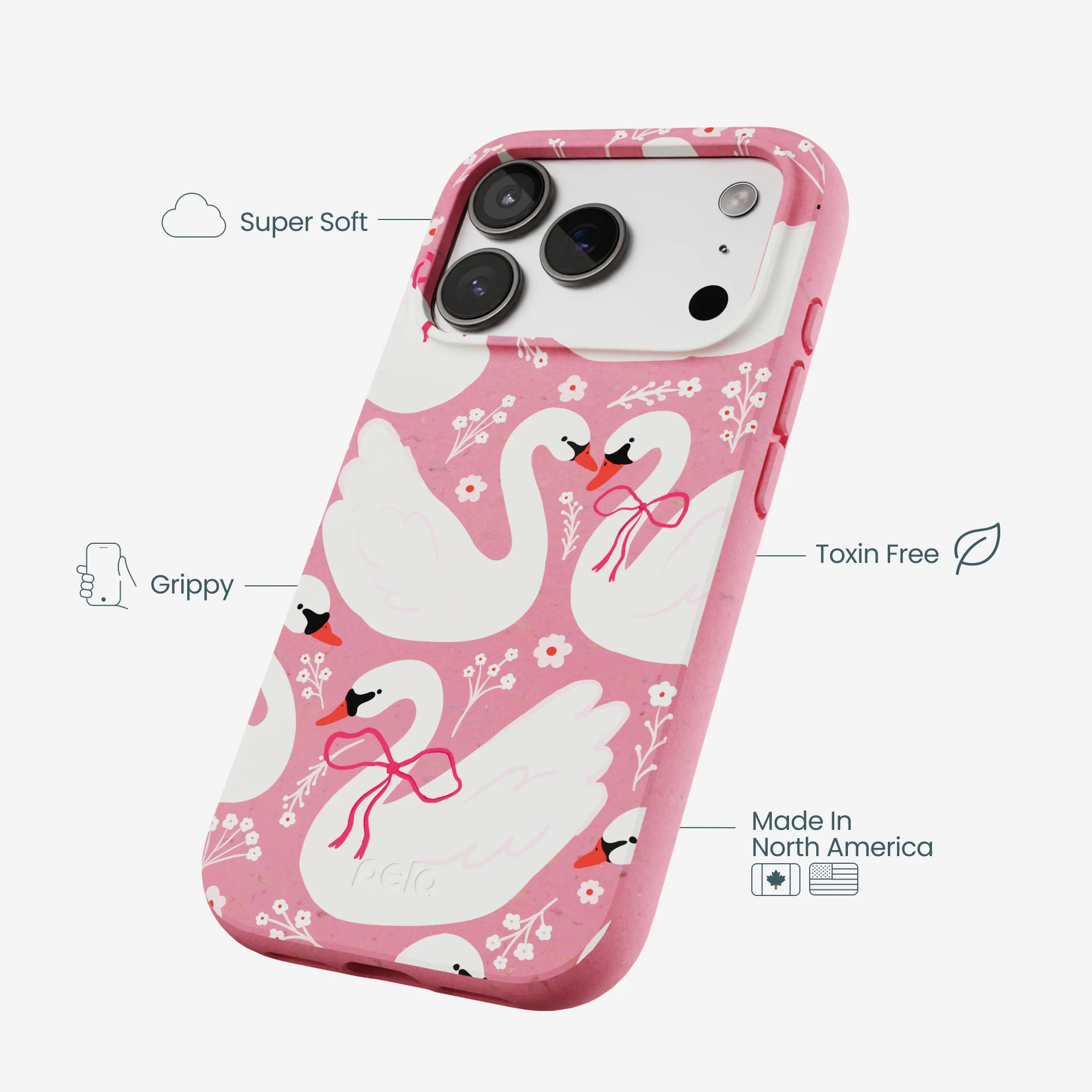 Bubblegum Pink Swan Garden iPhone 17 Pro Case - Image 4