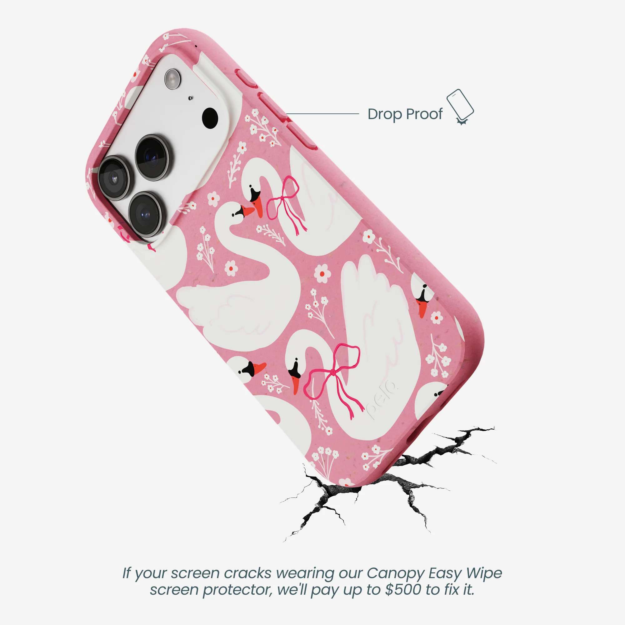 Bubblegum Pink Swan Garden iPhone 17 Pro Case - Image 5