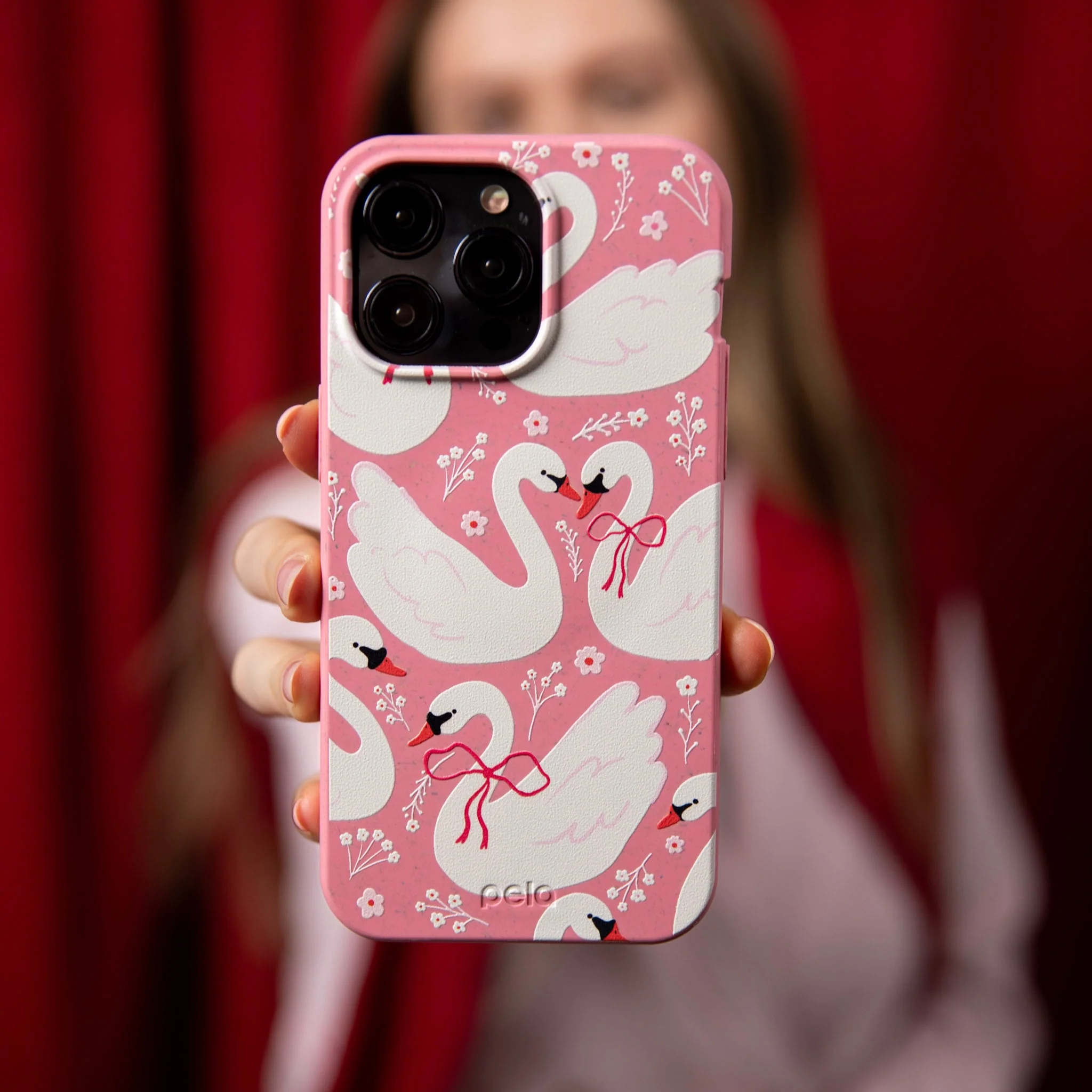 Bubblegum Pink Swan Garden iPhone 17 Pro Max Case - Image 2