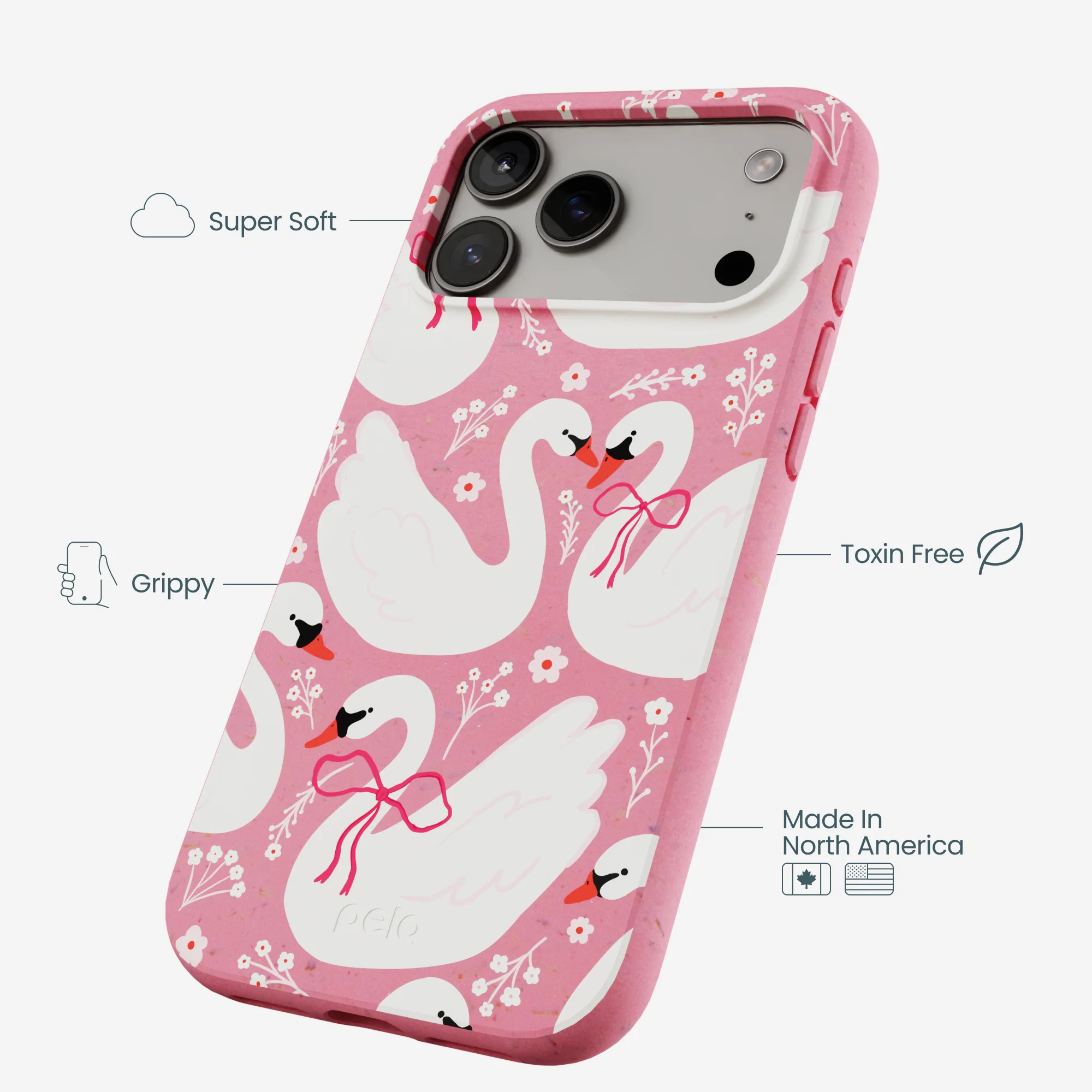 Bubblegum Pink Swan Garden iPhone 17 Pro Max Case - Image 4