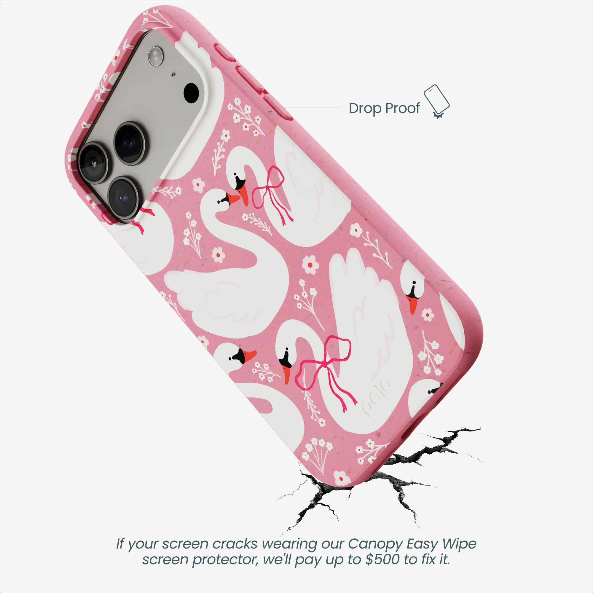 Bubblegum Pink Swan Garden iPhone 17 Pro Max Case - Image 5