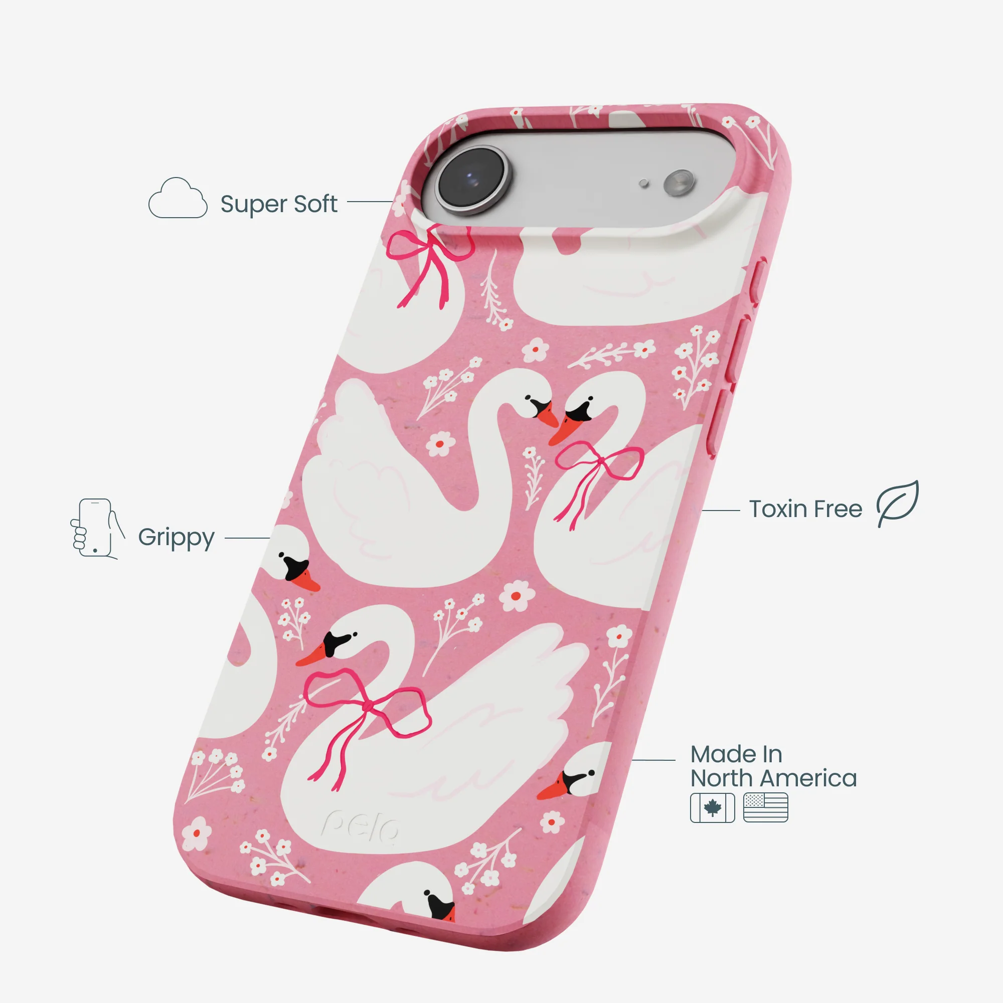 Bubblegum Pink Swan Garden iPhone Air Case - Image 4