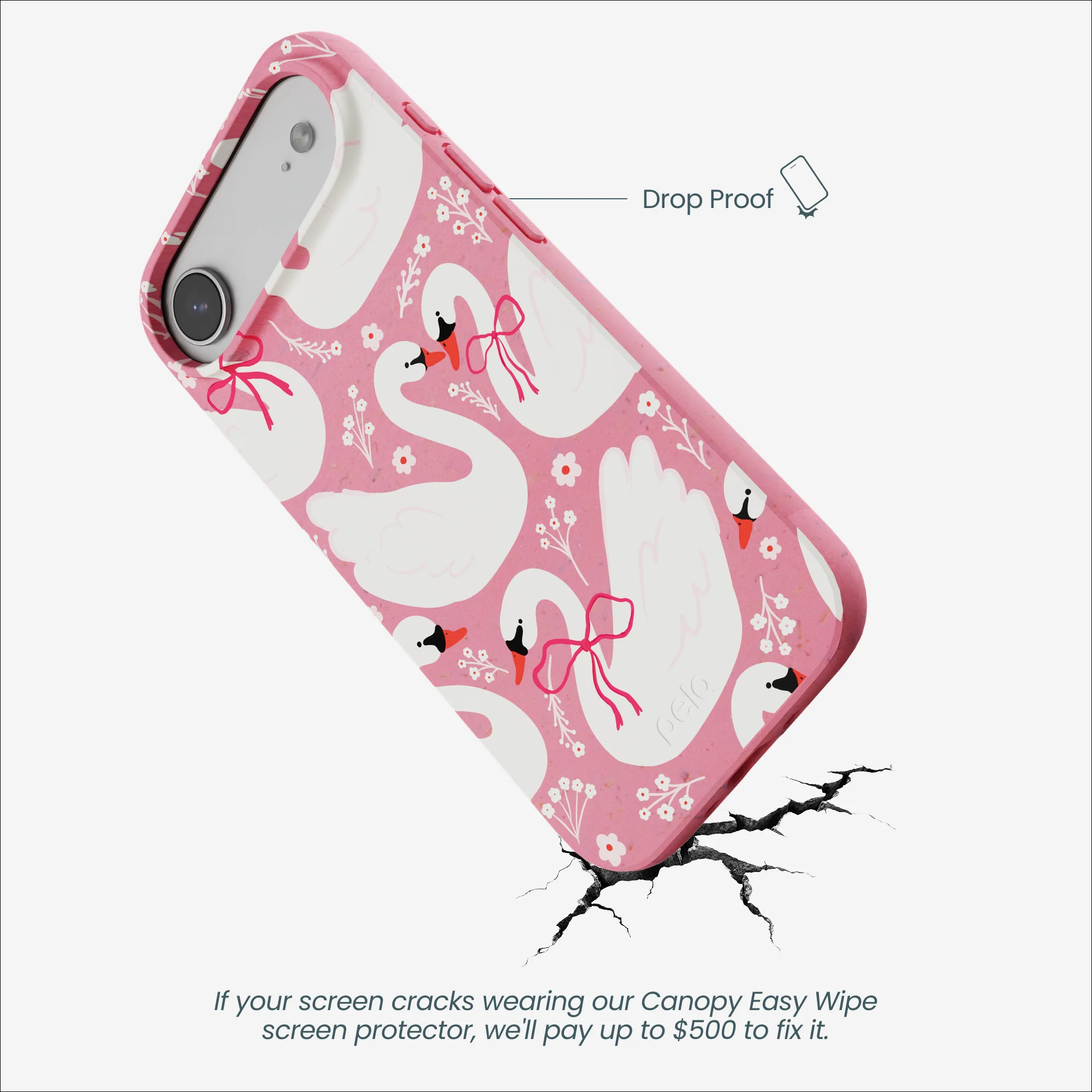 Bubblegum Pink Swan Garden iPhone Air Case - Image 5