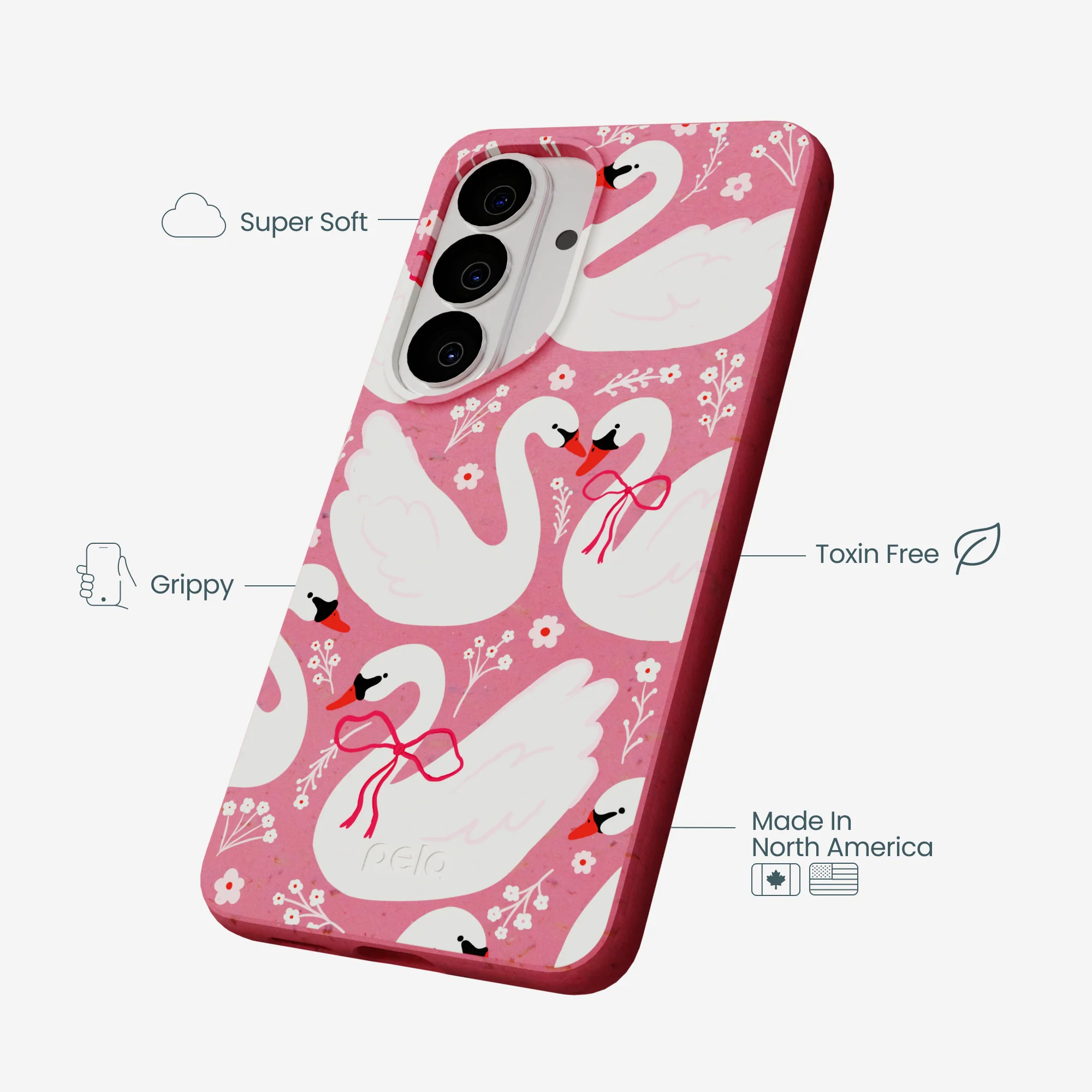 Bubblegum Pink Swan Garden Samsung Galaxy S26 Case - Image 4