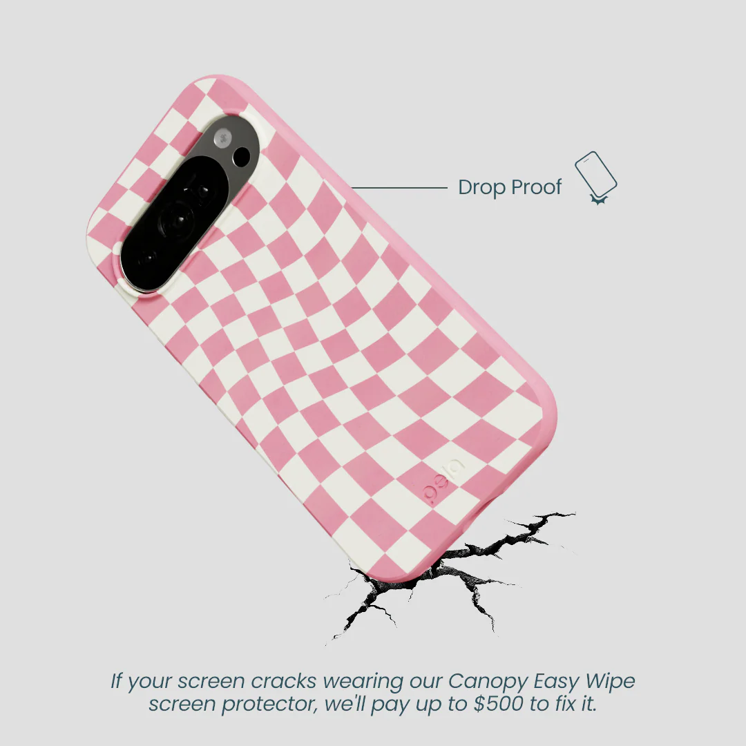 Bubblegum Pink Warped Checkers Google Pixel 10/10 Pro Case - Image 5