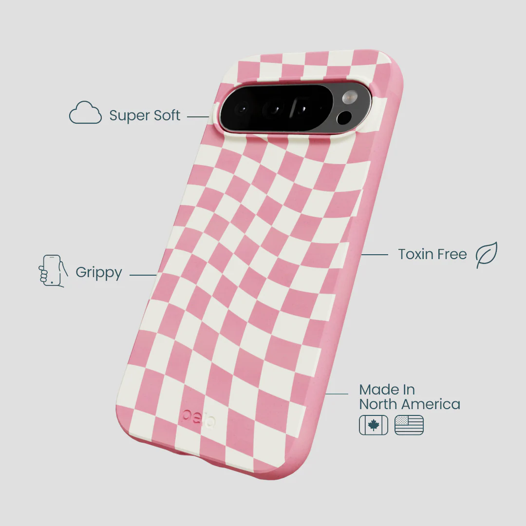 Bubblegum Pink Warped Checkers Google Pixel 10 Pro XL Case - Image 4