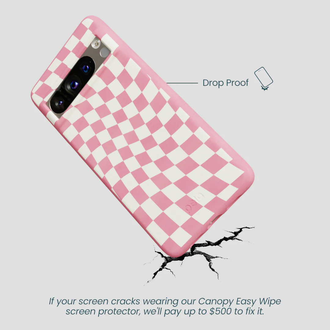 Bubblegum Pink Warped Checkers Google Pixel 8 Pro Case - Image 5