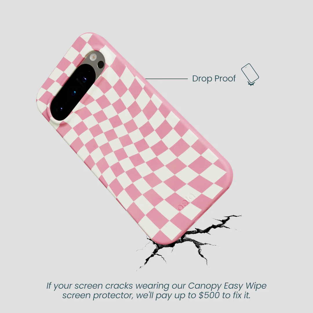Bubblegum Pink Warped Checkers Google Pixel 9/9 Pro Case - Image 4