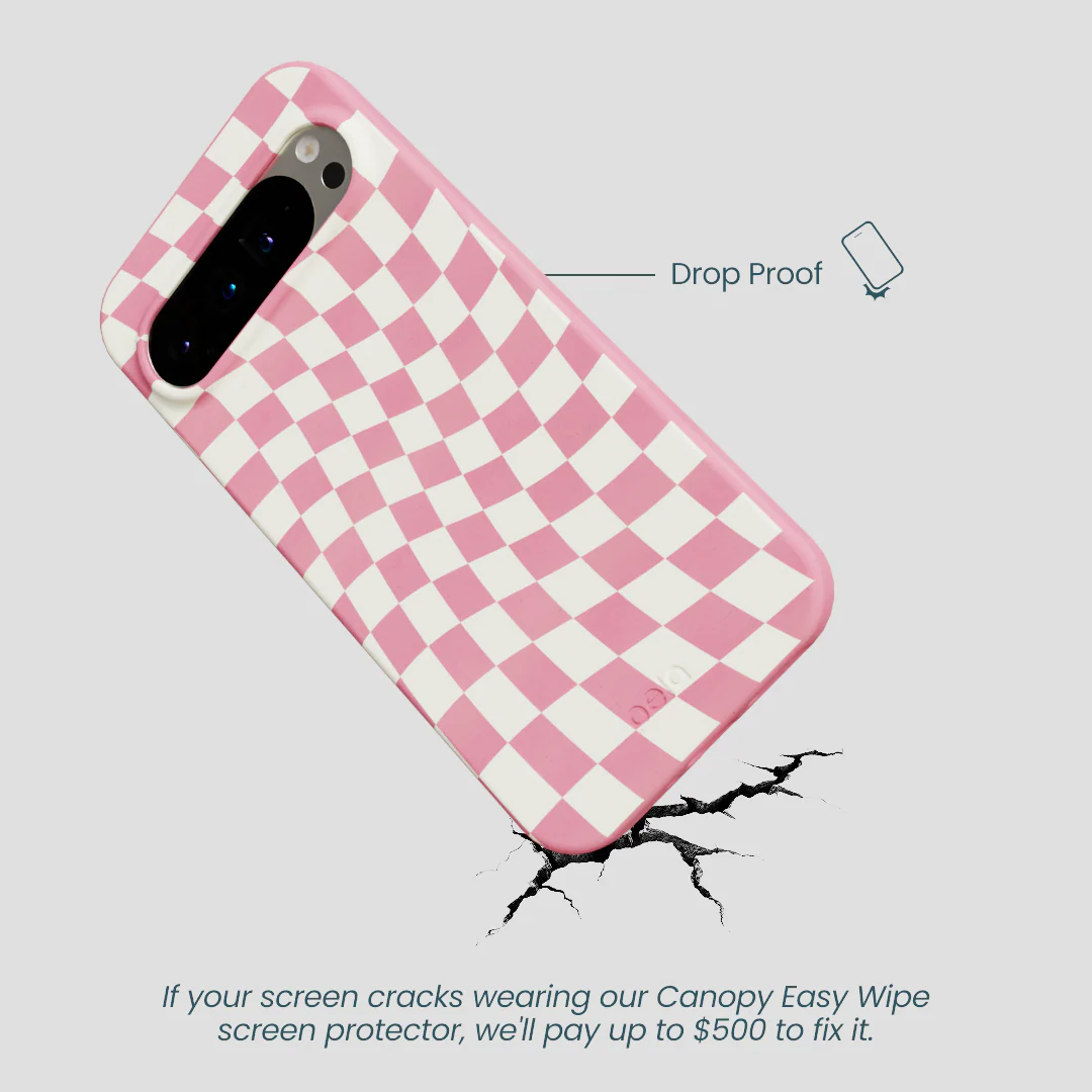 Bubblegum Pink Warped Checkers Google Pixel 9 Pro XL Case - Image 4