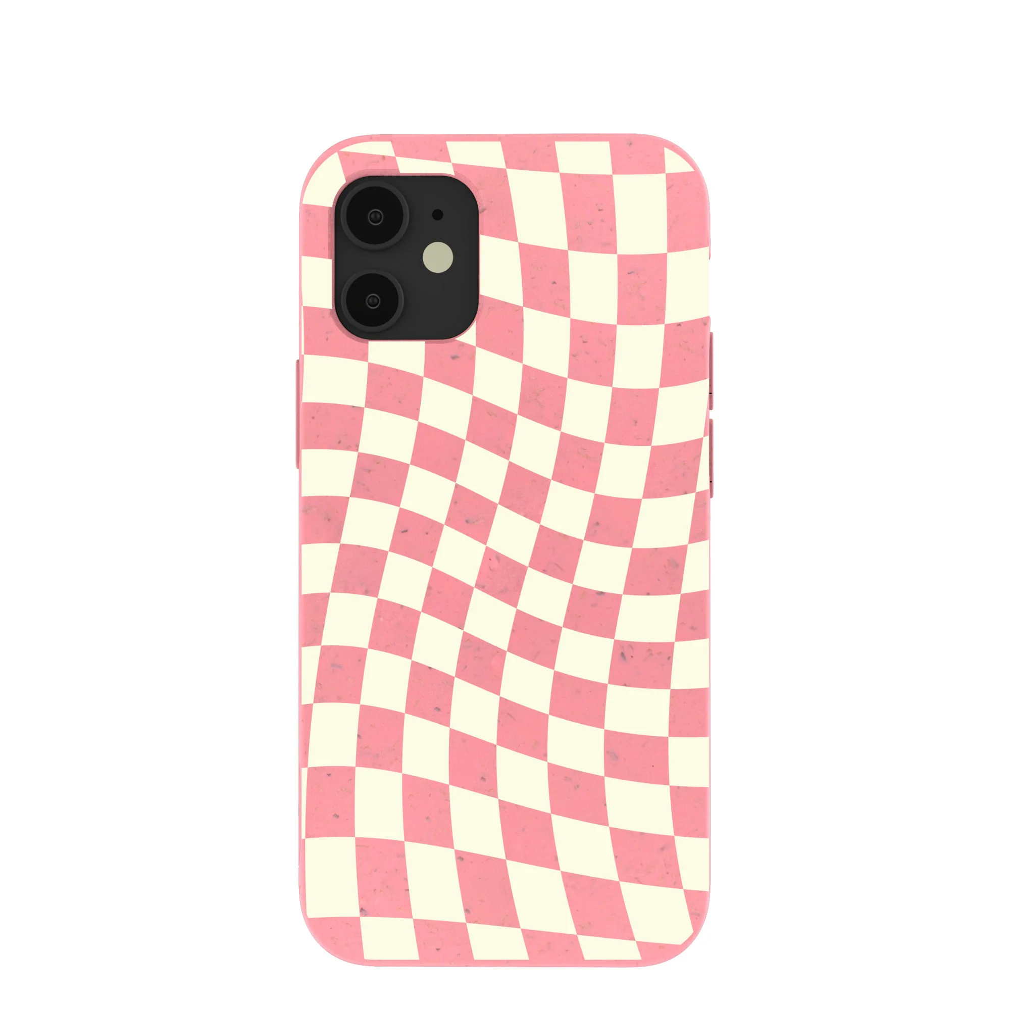 Bubblegum Pink Warped Checkers iPhone 12 Mini Case