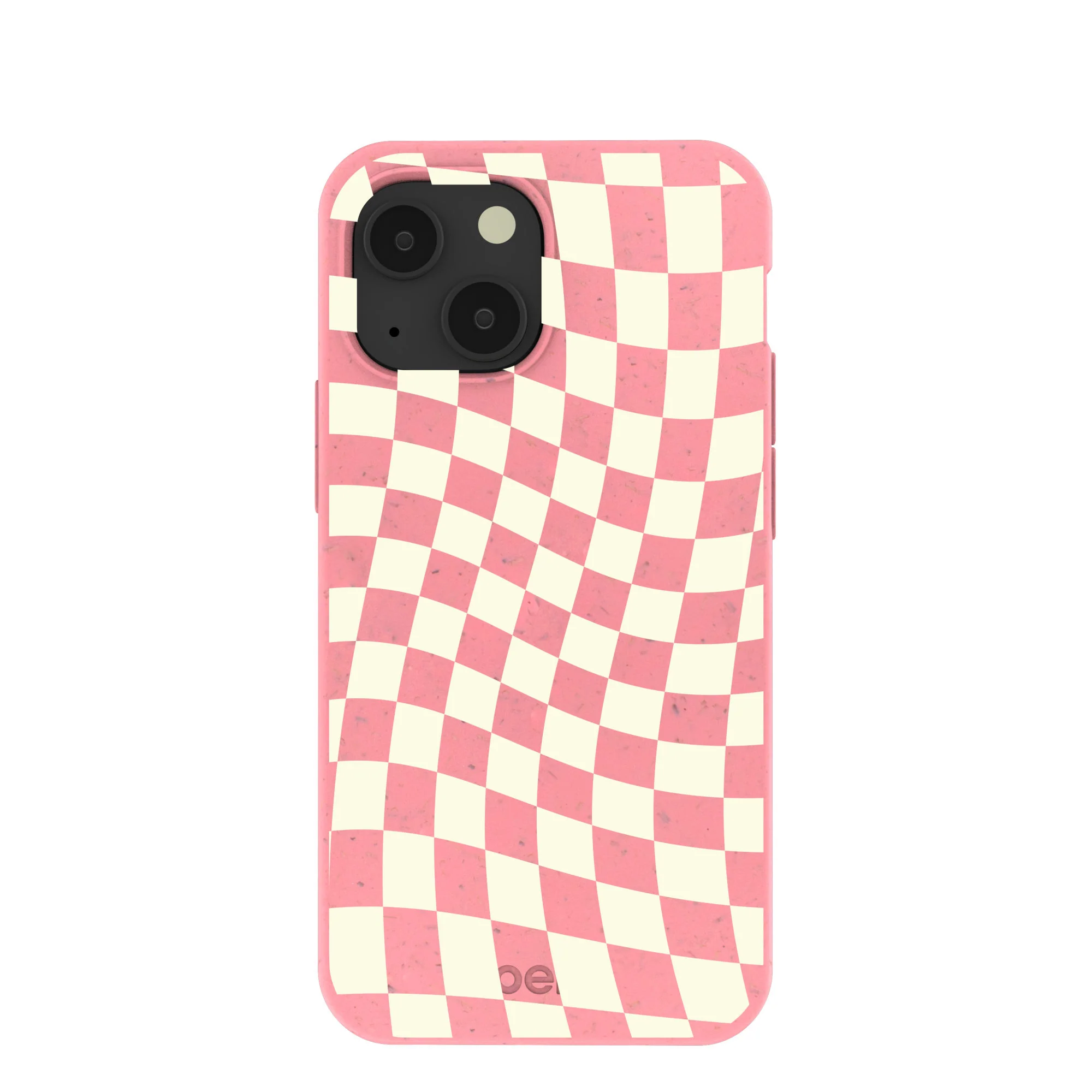 Bubblegum Pink Warped Checkers iPhone 13 Mini Case