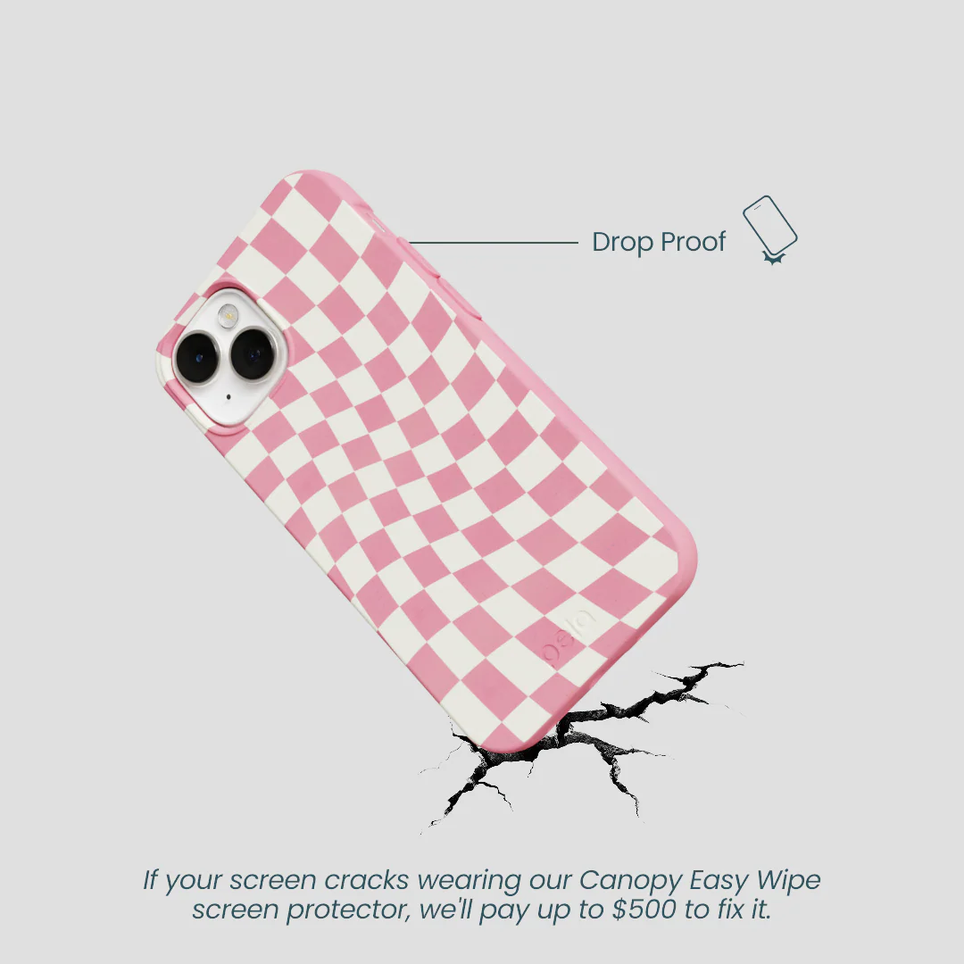 Bubblegum Pink Warped Checkers iPhone 13 Mini Case - Image 5