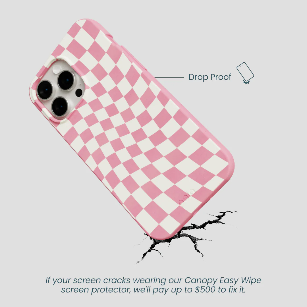 Bubblegum Pink Warped Checkers iPhone 15 Pro Max Case - Image 5