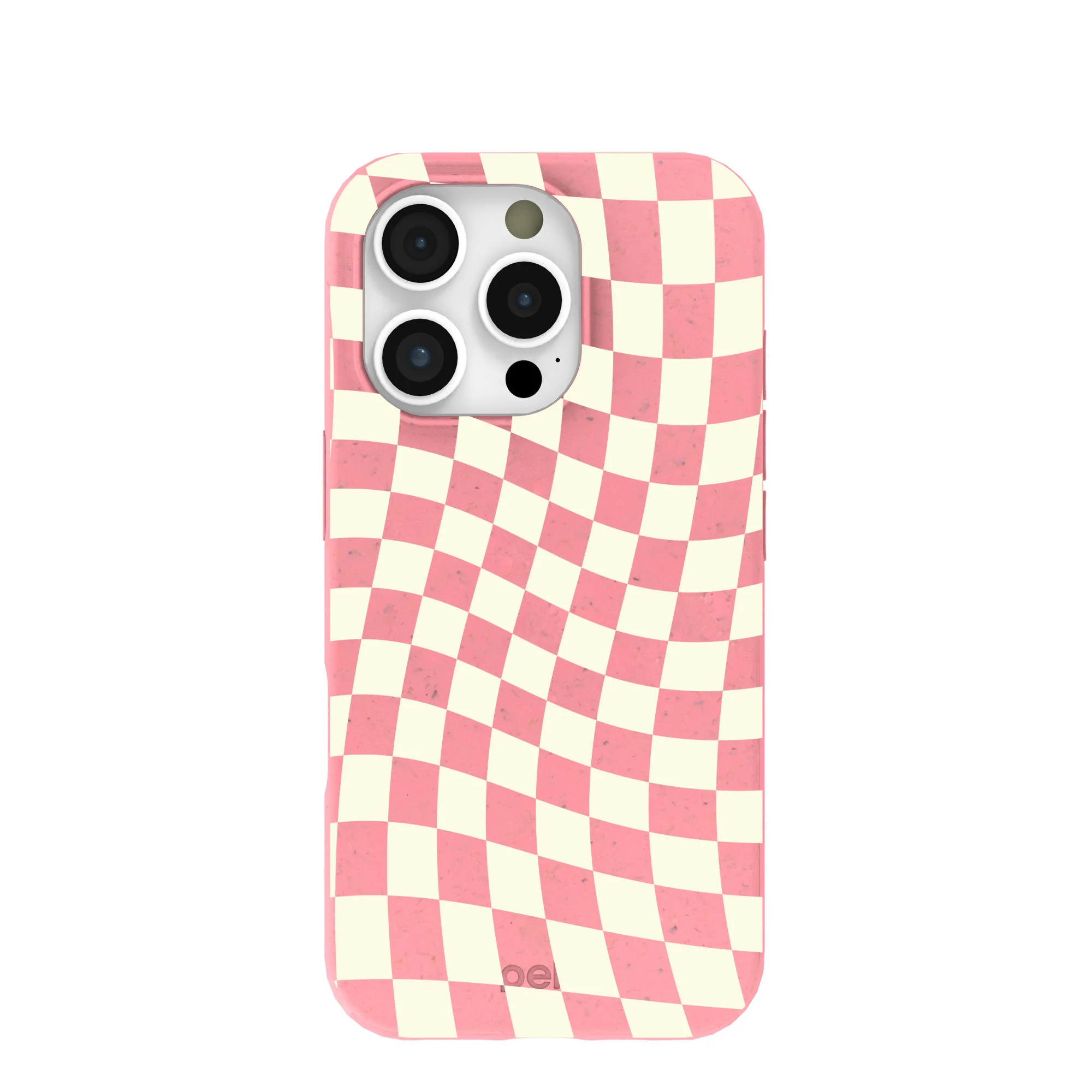 Bubblegum Pink Warped Checkers iPhone 16 Pro Case