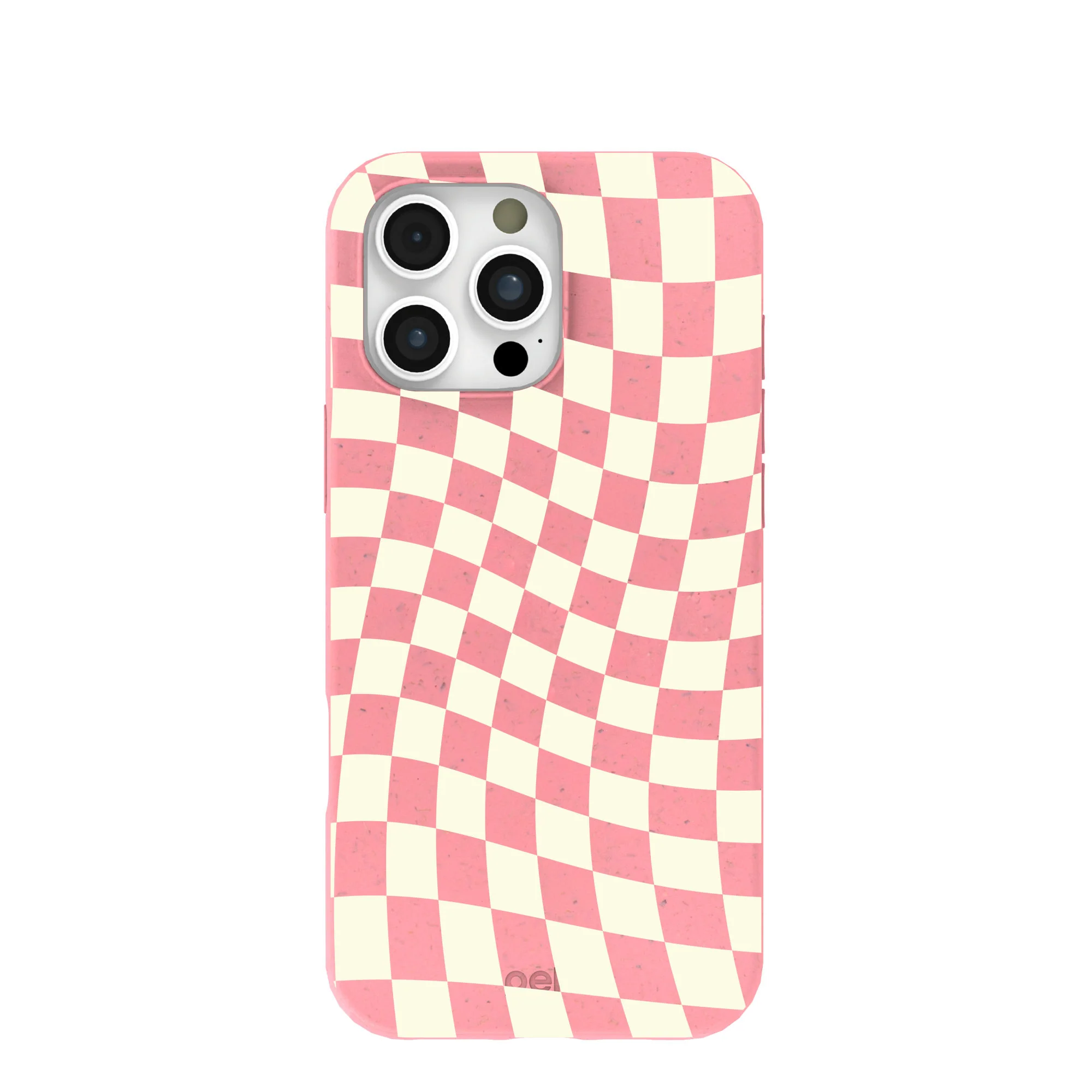 Bubblegum Pink Warped Checkers iPhone 16 Pro Max Case