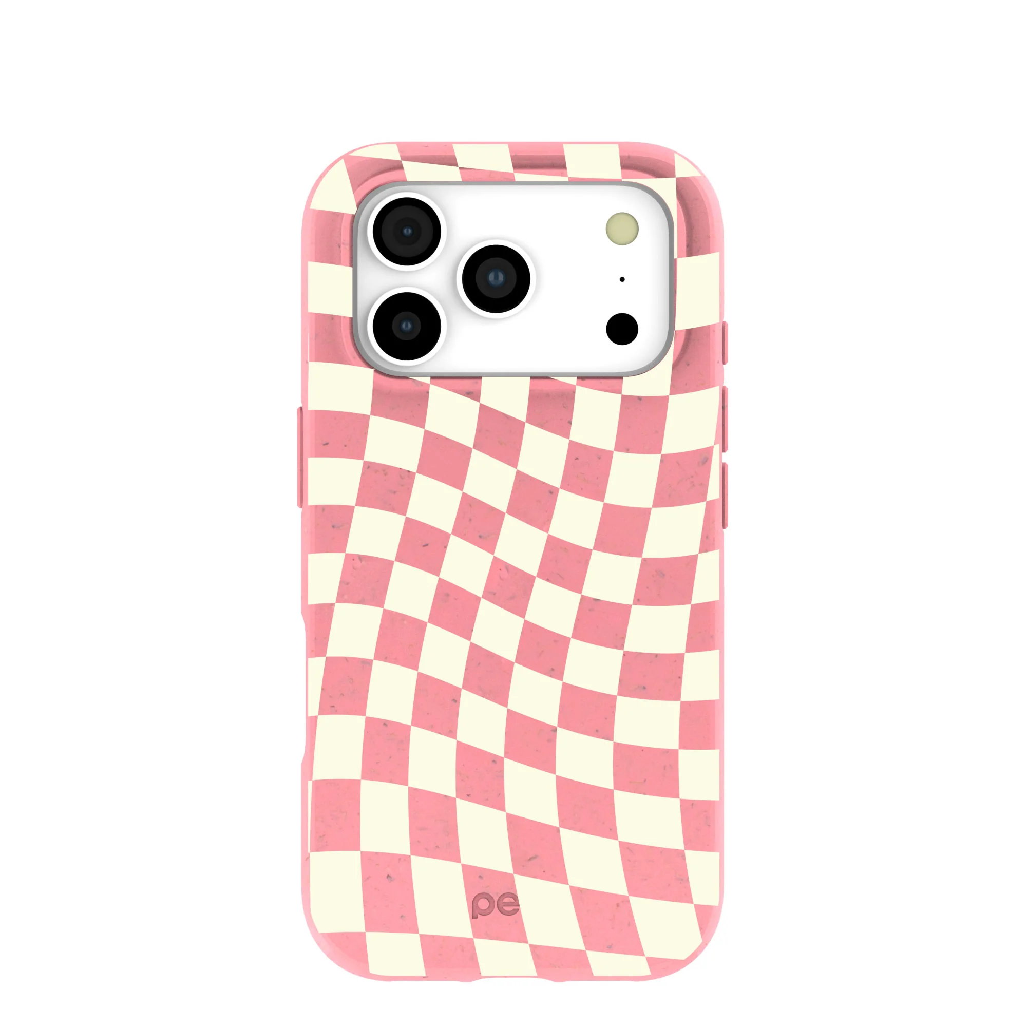 Bubblegum Pink Warped Checkers iPhone 17 Pro Case