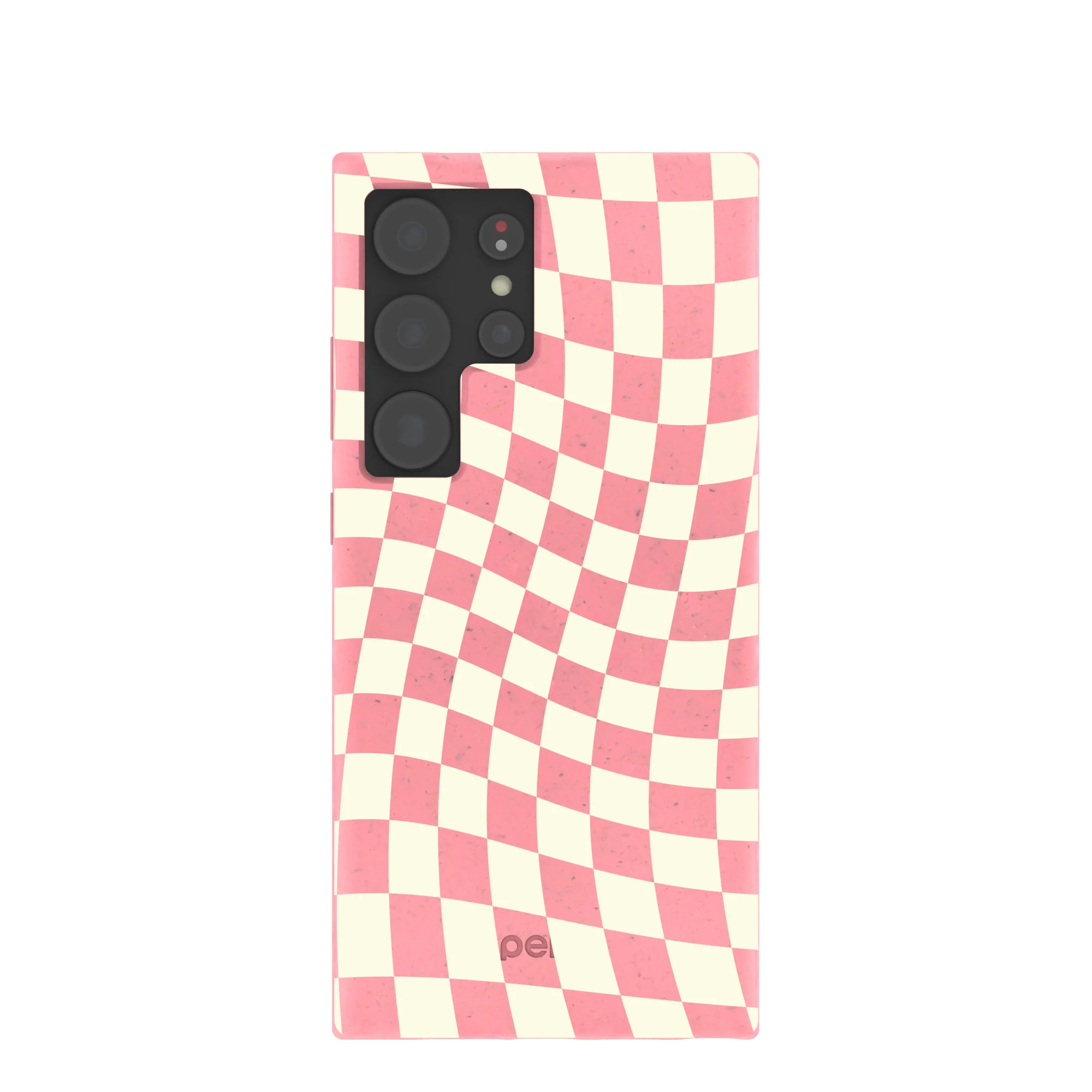 Bubblegum Pink Warped Checkers Samsung Galaxy S24 Ultra Case