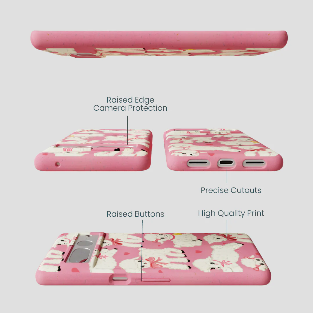 Bubblegum Pink Wool You Be Mine Google Pixel 7 Pro Case - Image 3
