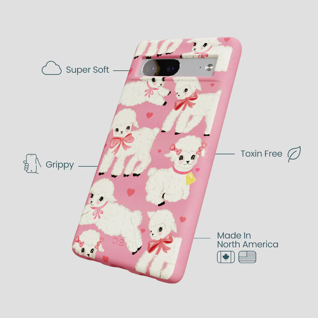 Bubblegum Pink Wool You Be Mine Google Pixel 7a Case - Image 4