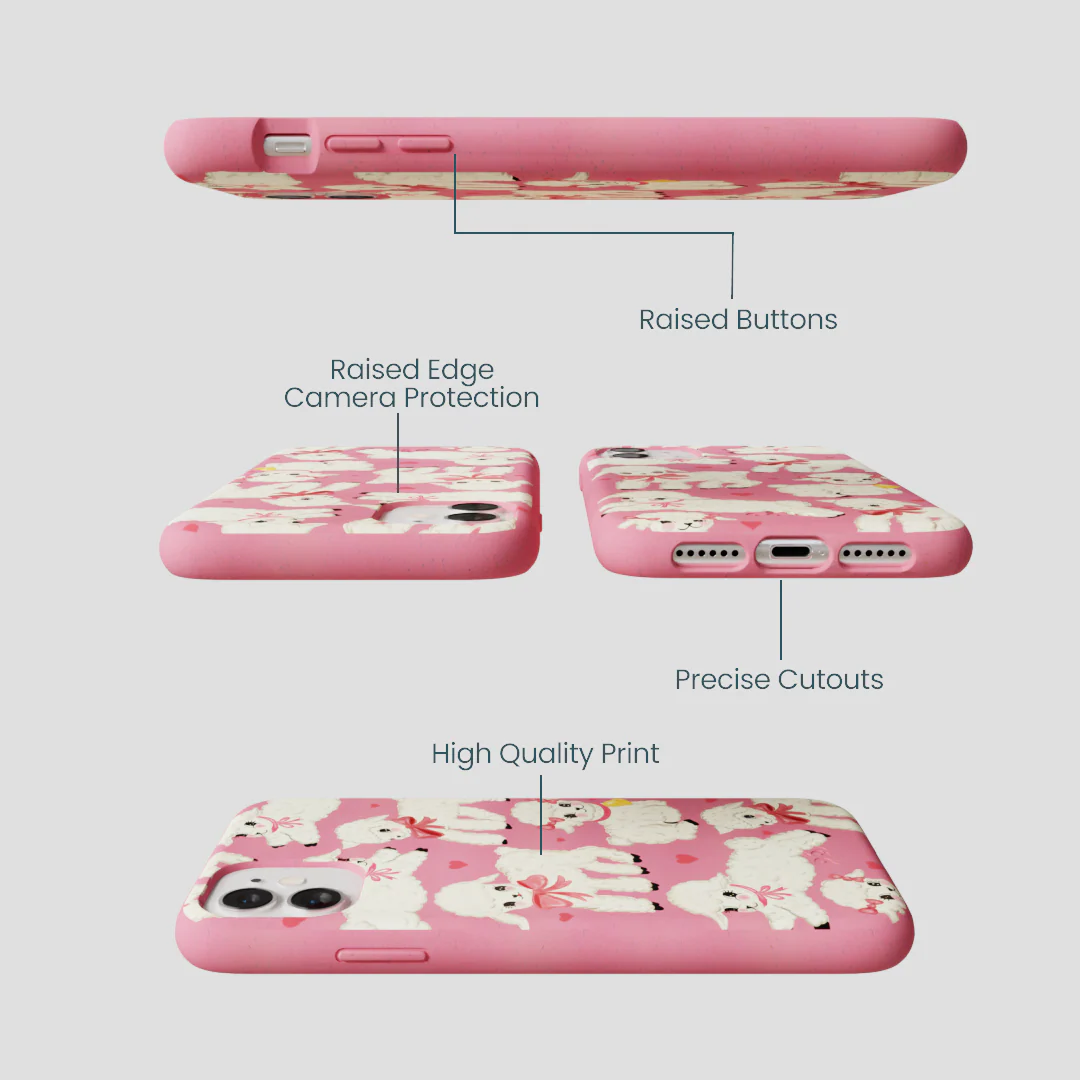 Bubblegum Pink Wool You Be Mine iPhone 11 Case - Image 3