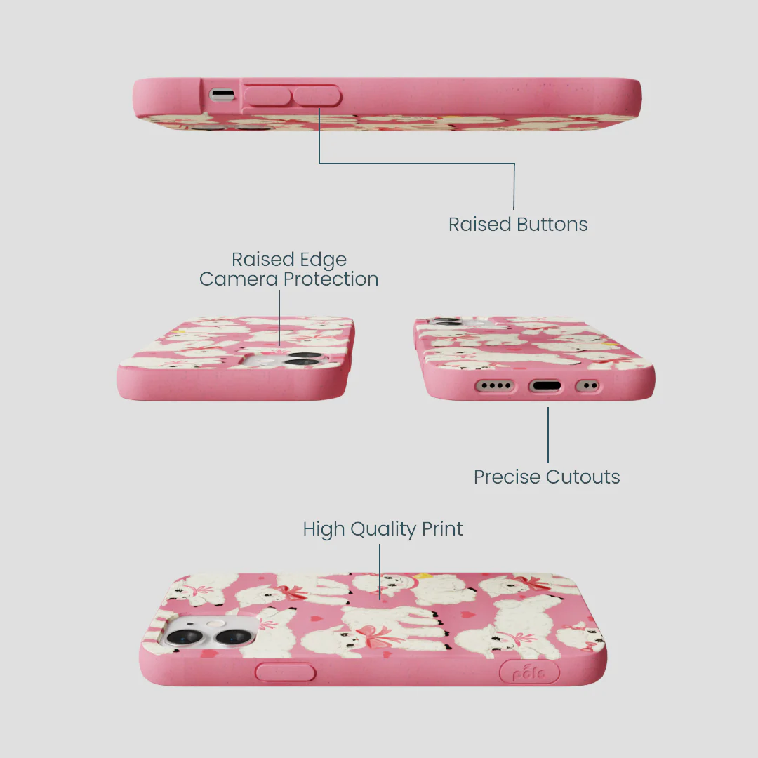 Bubblegum Pink Wool You Be Mine iPhone 12 Mini Case - Image 3