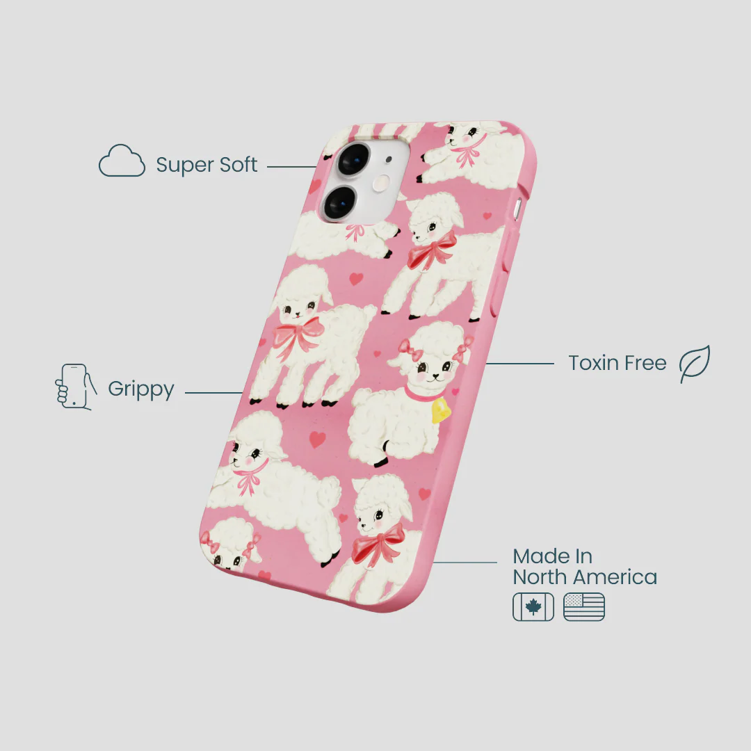 Bubblegum Pink Wool You Be Mine iPhone 12 Mini Case - Image 4