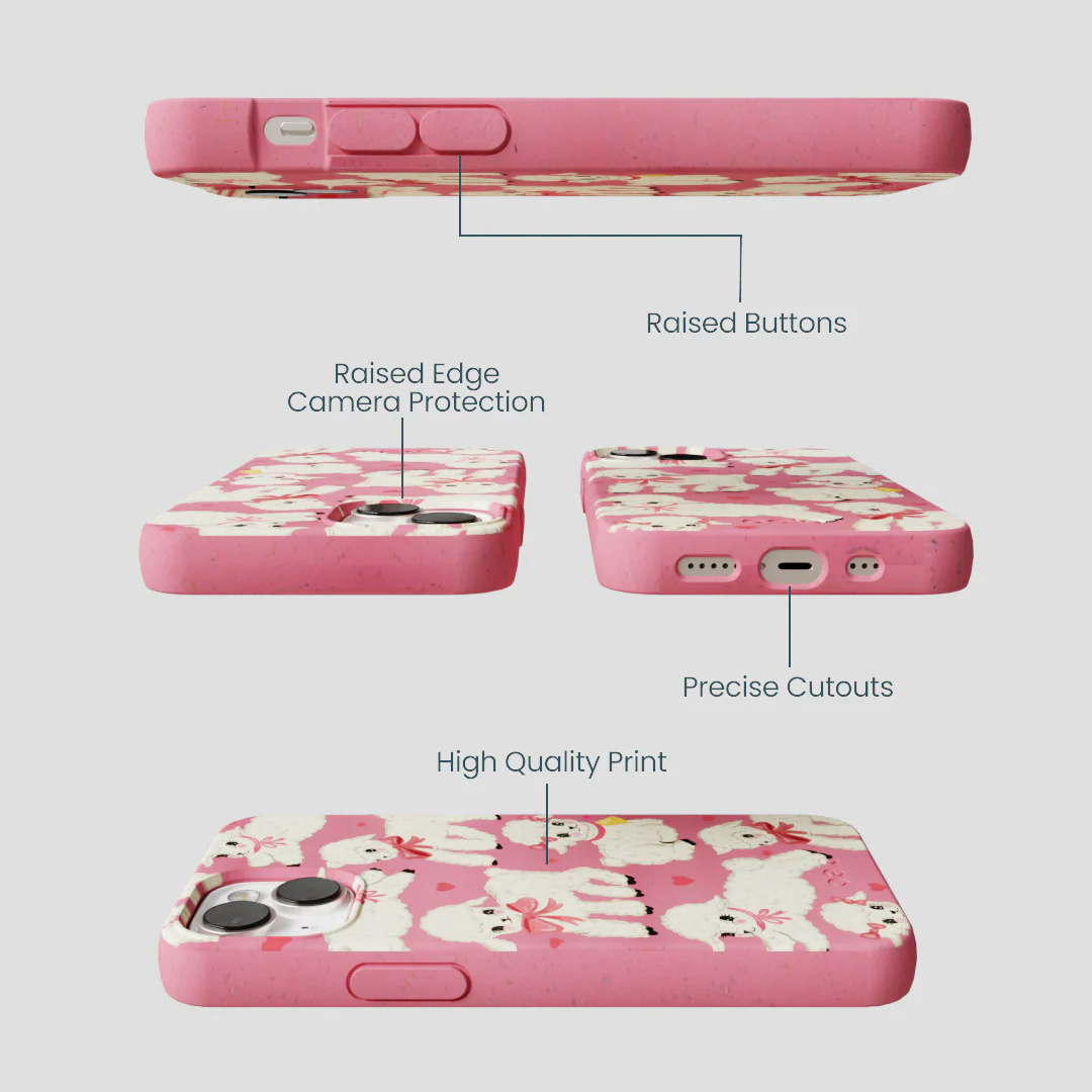 Bubblegum Pink Wool You Be Mine iPhone 13 Case - Image 3