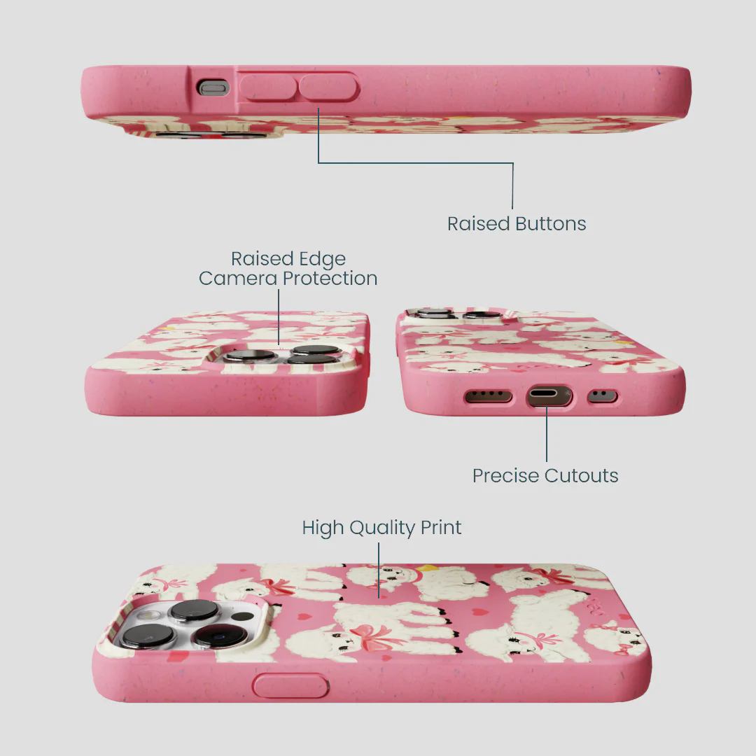 Bubblegum Pink Wool You Be Mine iPhone 13 Pro Max Case - Image 3