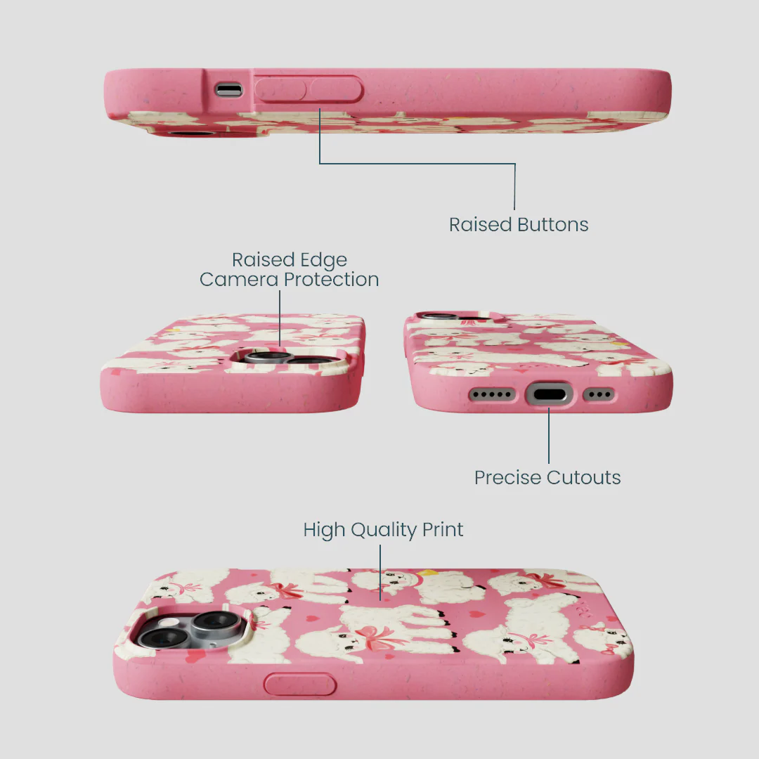 Bubblegum Pink Wool You Be Mine iPhone 14 Case - Image 3