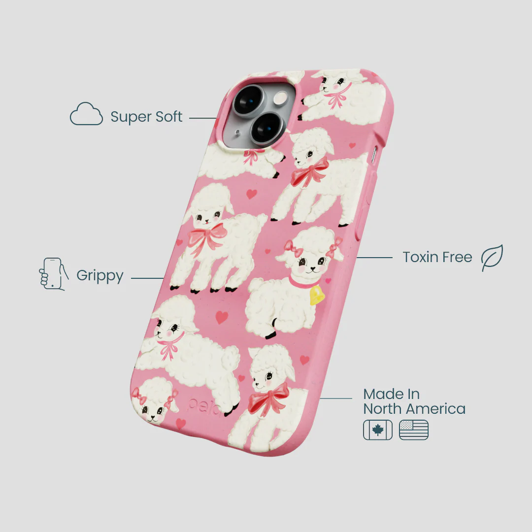 Bubblegum Pink Wool You Be Mine iPhone 14 Case - Image 4
