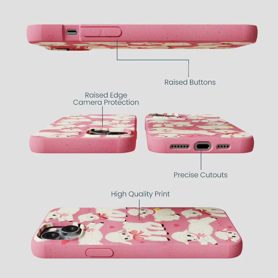 Bubblegum Pink Wool You Be Mine iPhone 14 Plus Case - Image 3