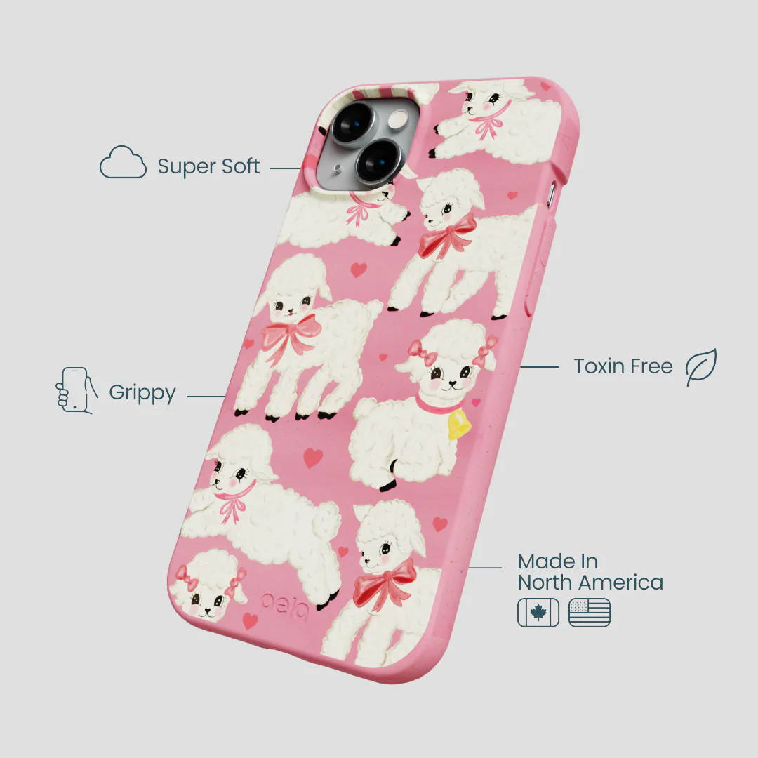 Bubblegum Pink Wool You Be Mine iPhone 14 Plus Case - Image 4