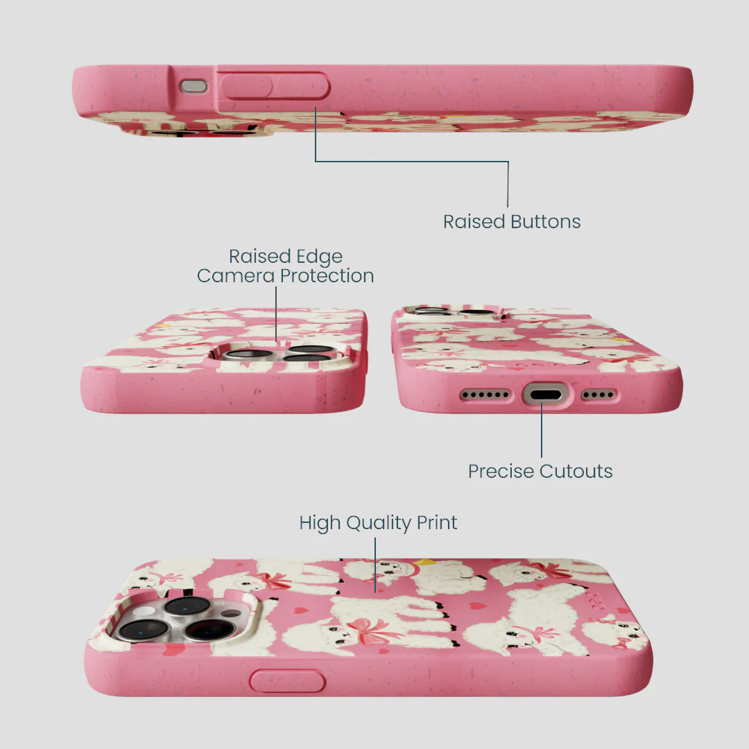 Bubblegum Pink Wool You Be Mine iPhone 14 Pro Max Case - Image 3