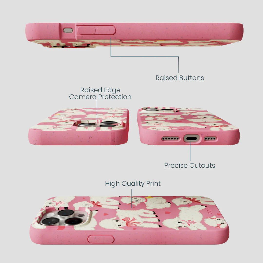 Bubblegum Pink Wool You Be Mine iPhone 15 Pro Max Case - Image 3