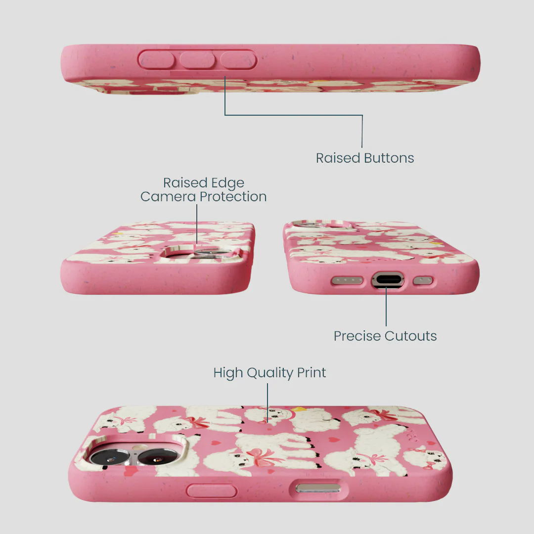 Bubblegum Pink Wool You Be Mine iPhone 16 Case - Image 3